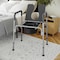Flash Furniture Hercules Gray Shower Commode Chair with Safety Rail, Height Adjustable Frame, Padded Seat & Armrests DC-HY6458L-GRY-GG - alternate 1